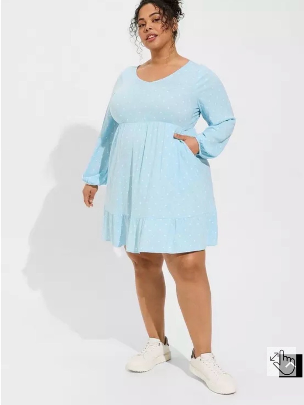 torrid Light Blue Polka Dot Mini Dress